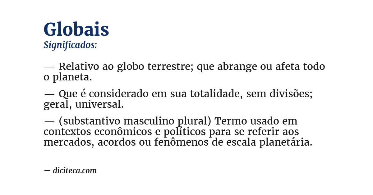 Significado de globais