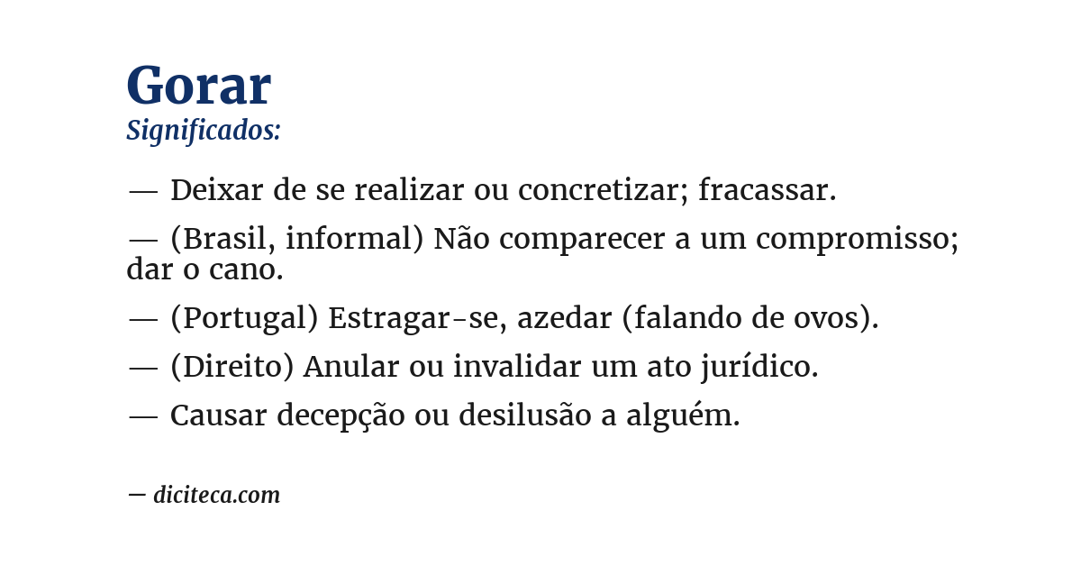 Significado de gorar