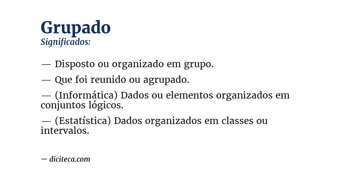 Significado de grupado
