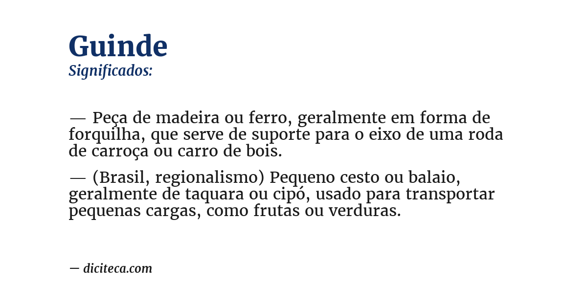 Significado de guinde