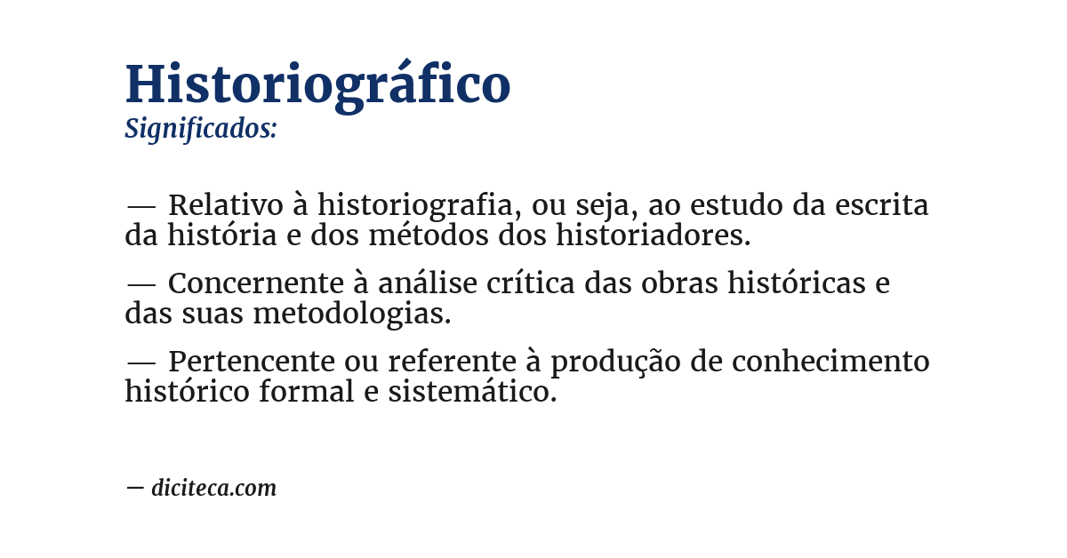 Significado de historiográfico