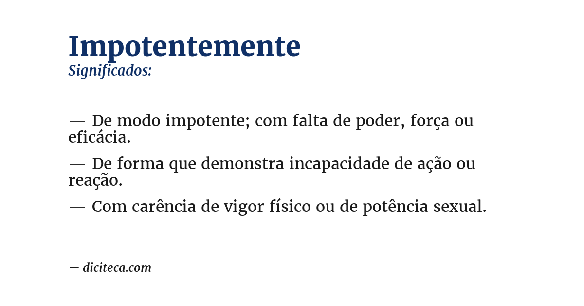 Significado de impotentemente
