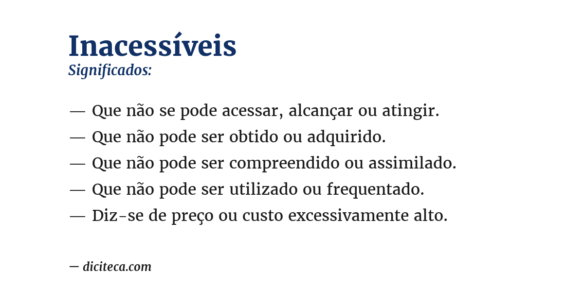 Significado de inacessíveis