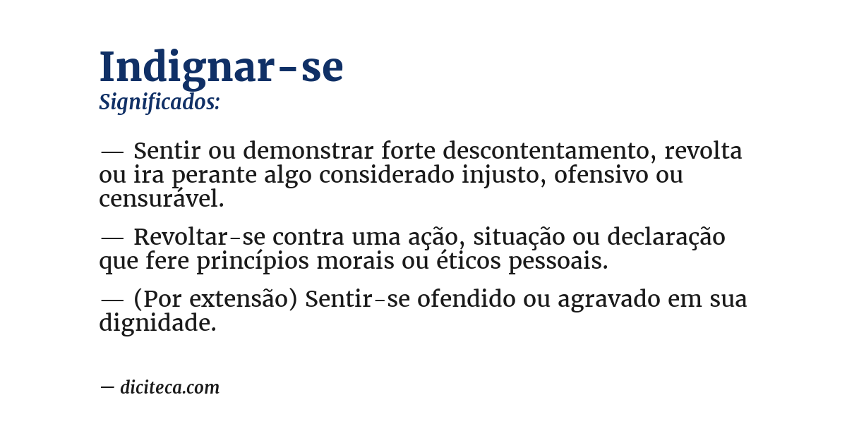 Significado de indignar-se