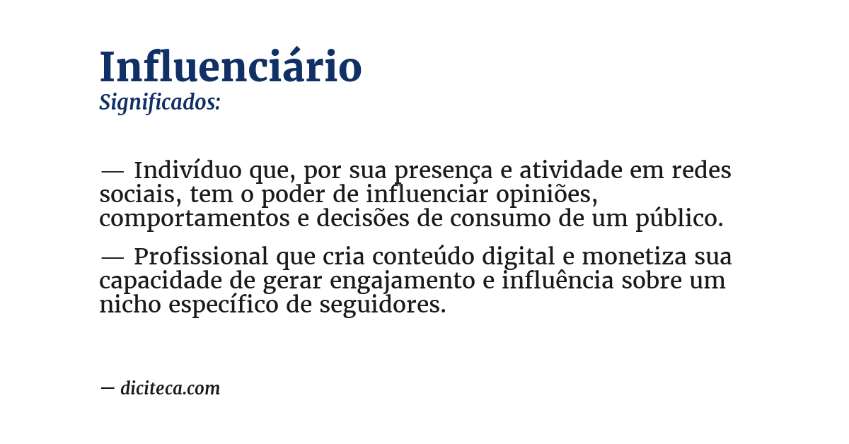 Significado de influenciário