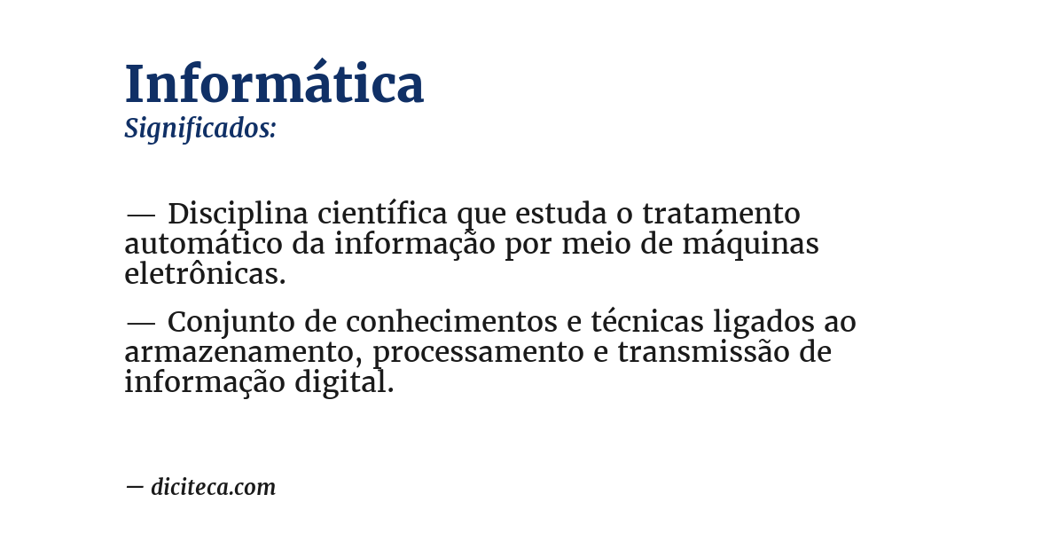 Significado de informática