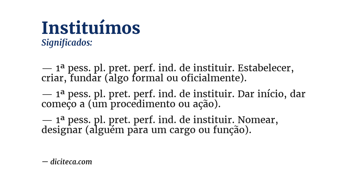 Significado de instituímos