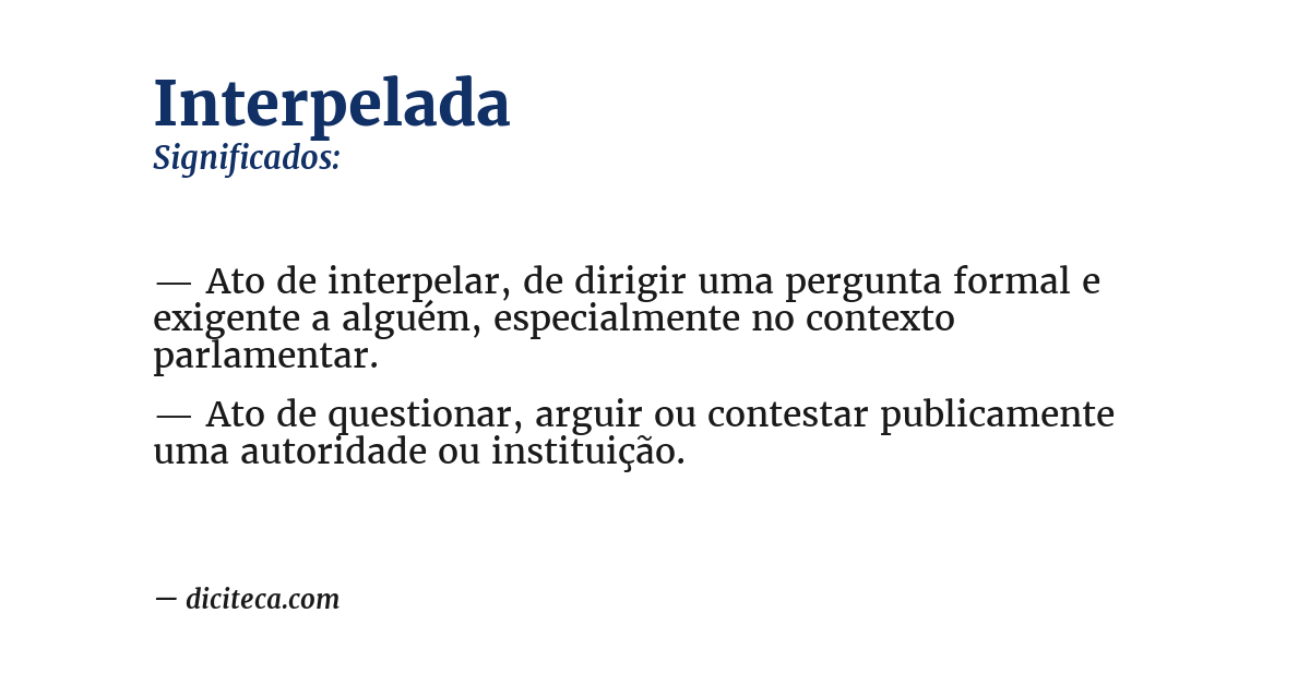 Significado de interpelada