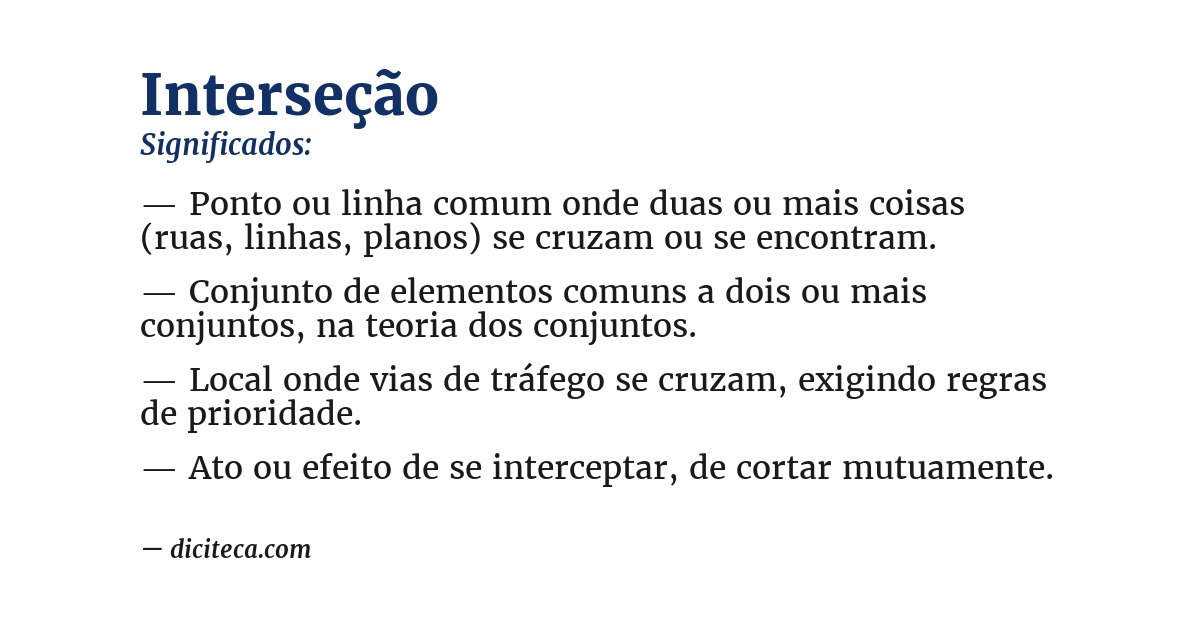 Significado de interseção