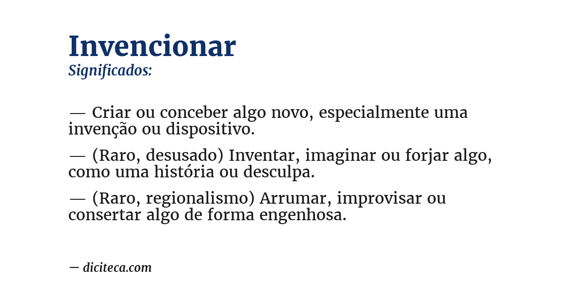 Significado de invencionar