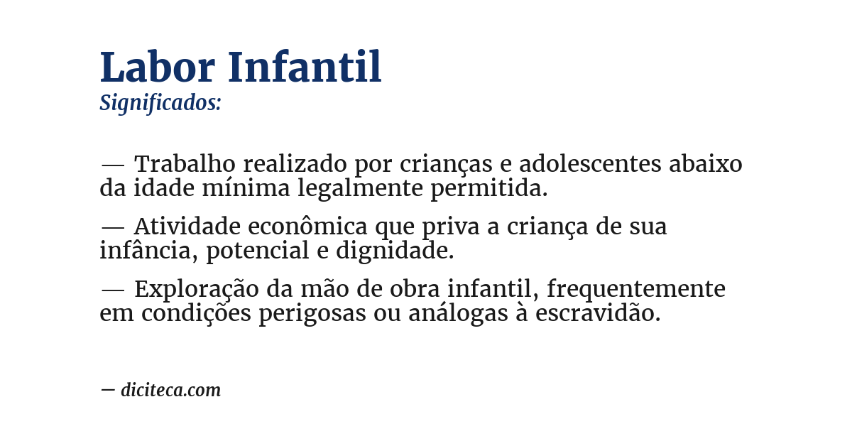 Significado de labor infantil