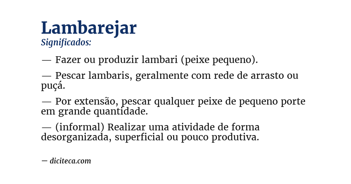 Significado de lambarejar