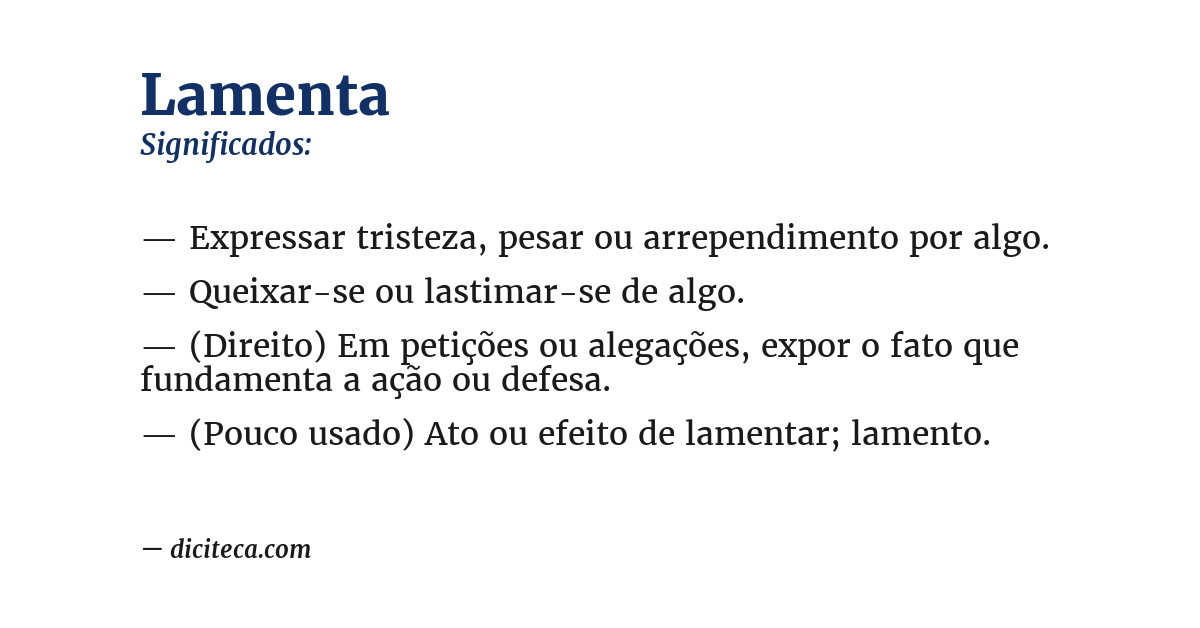 Significado de lamenta