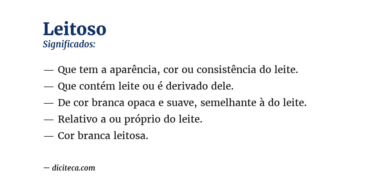 Significado de leitoso