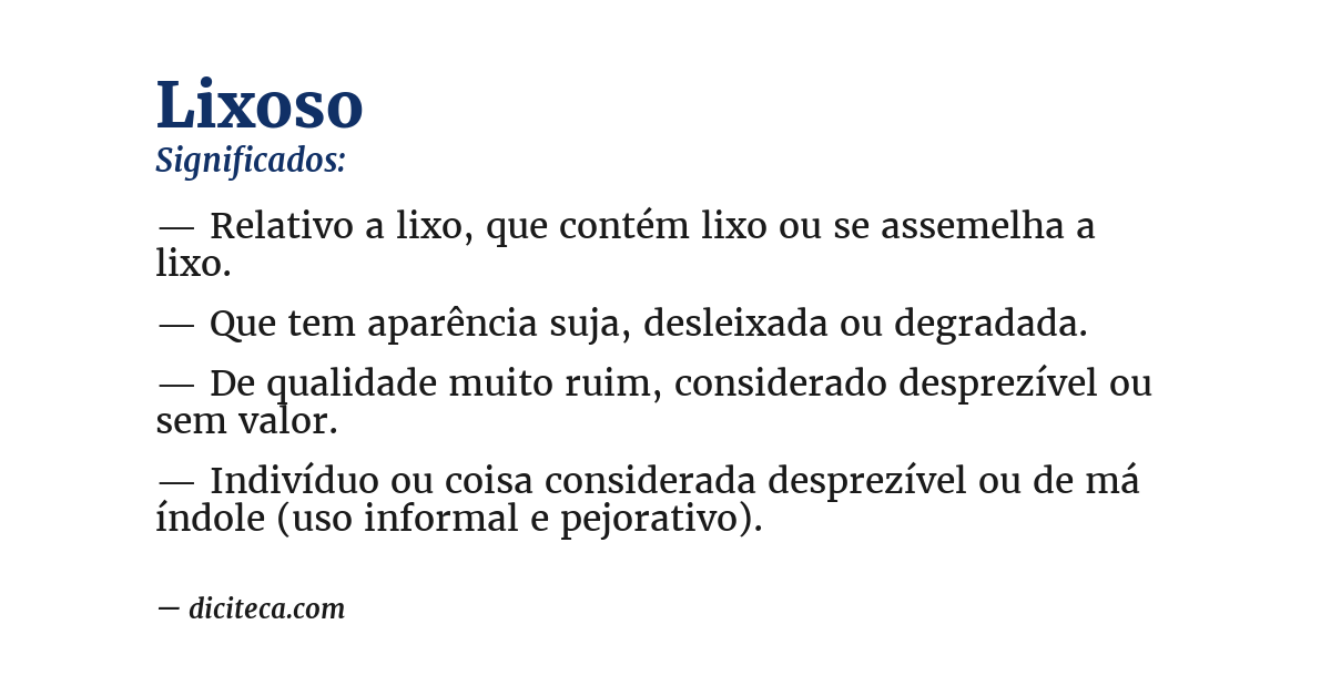 Significado de lixoso