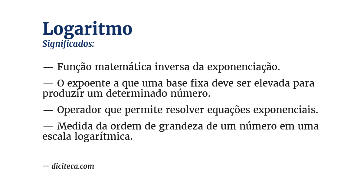 Significado de logaritmo