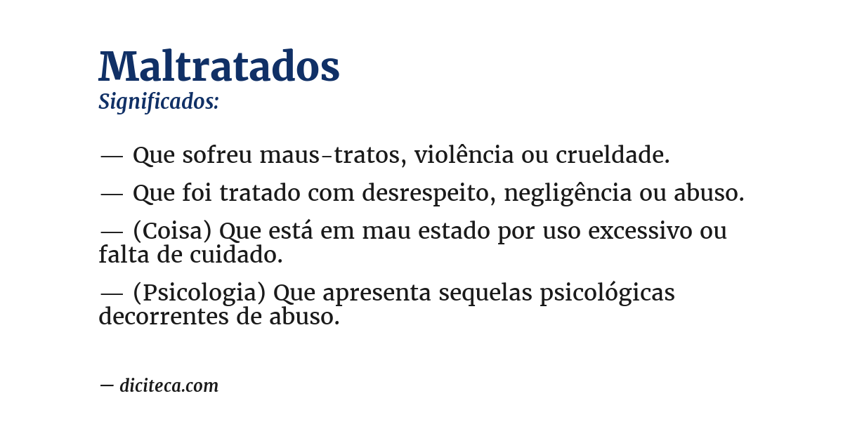 Significado de maltratados