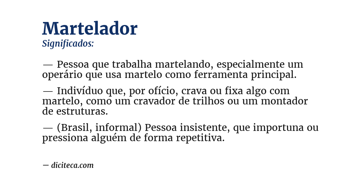 Significado de martelador