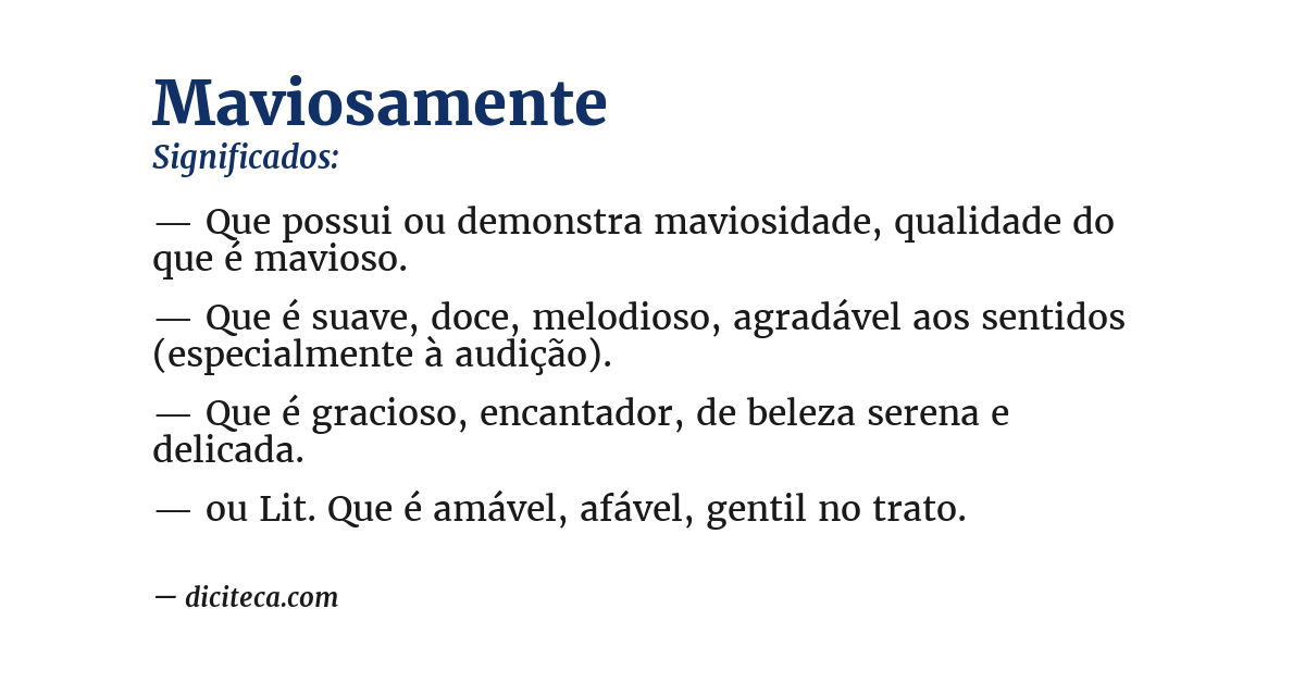 Significado de maviosamente