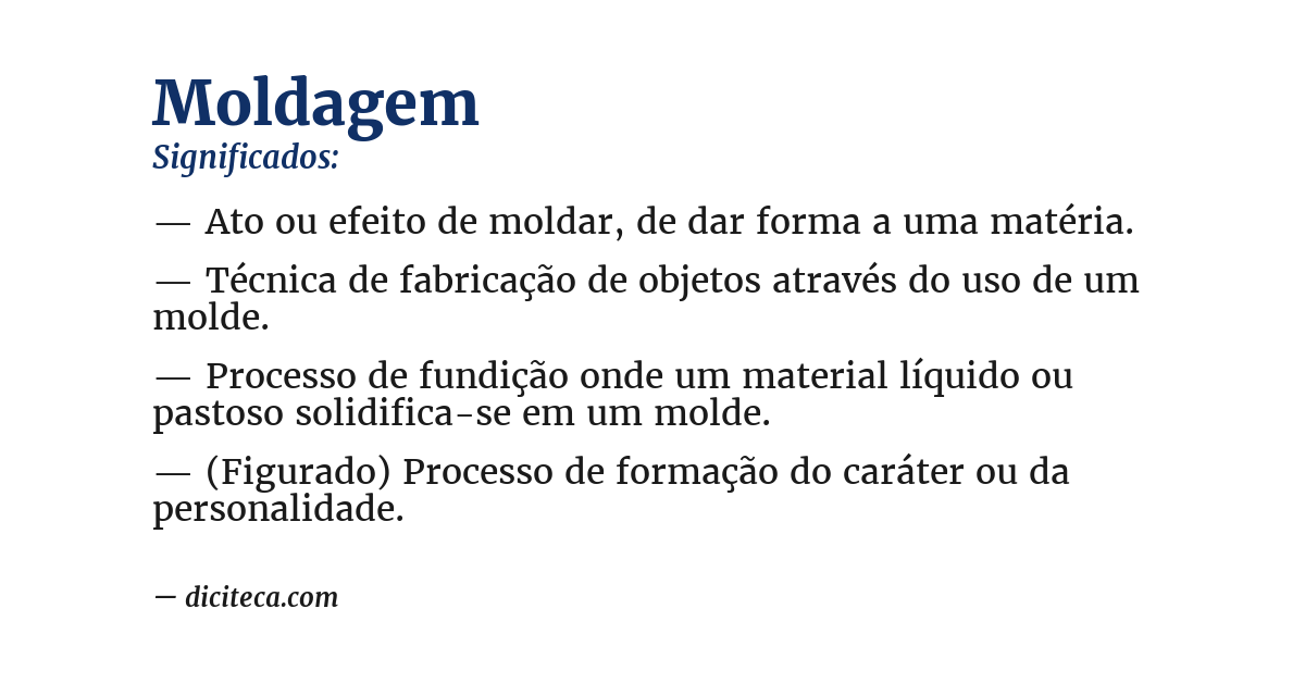 Significado de moldagem