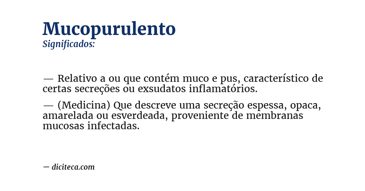 Significado de mucopurulento
