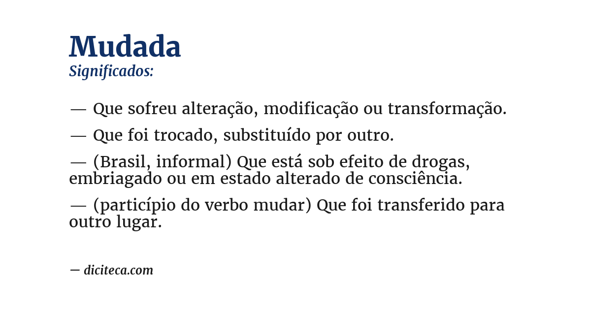 Significado de mudada