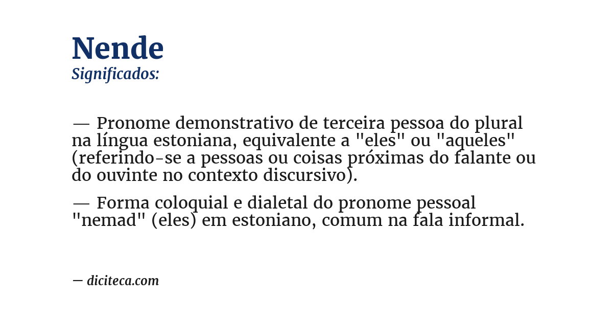 Significado de nende