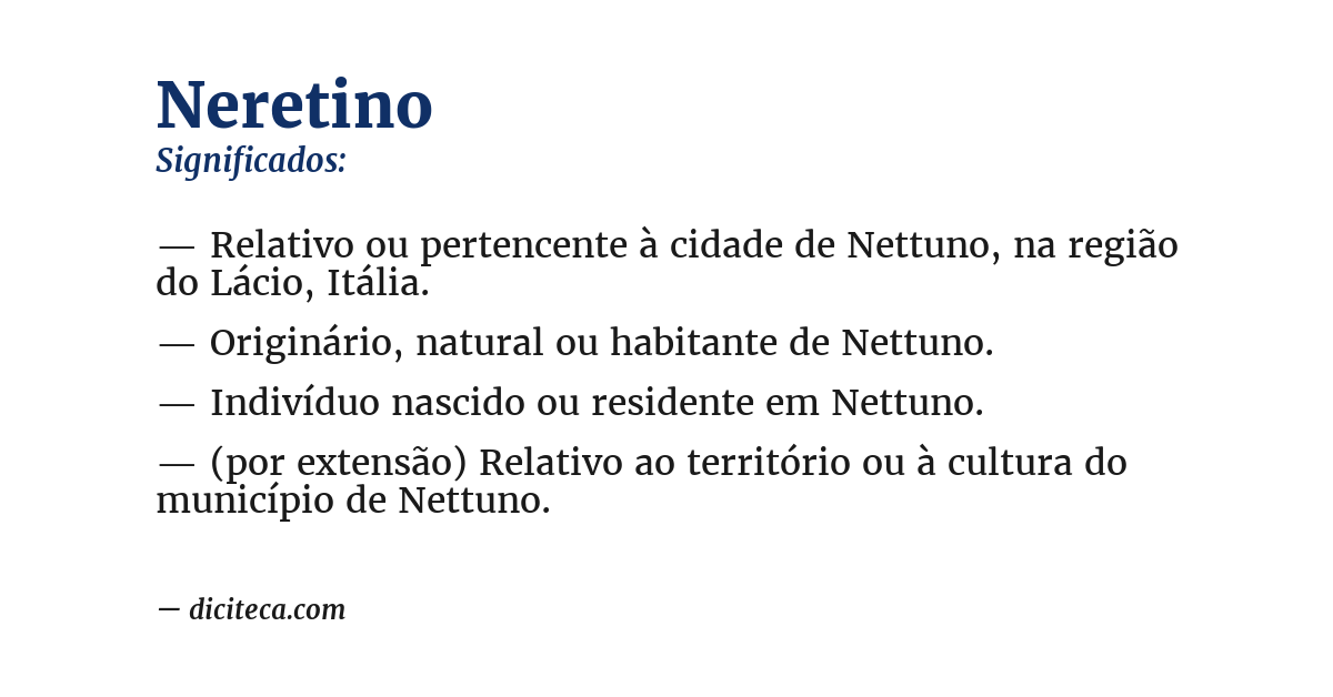 Significado de neretino