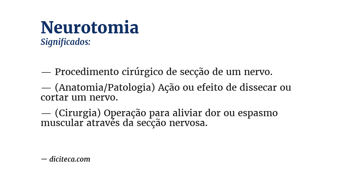 Significado de neurotomia