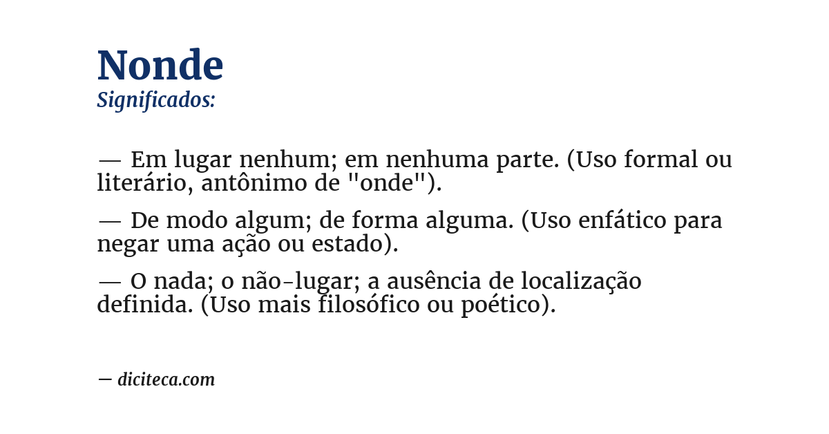 Significado de nonde