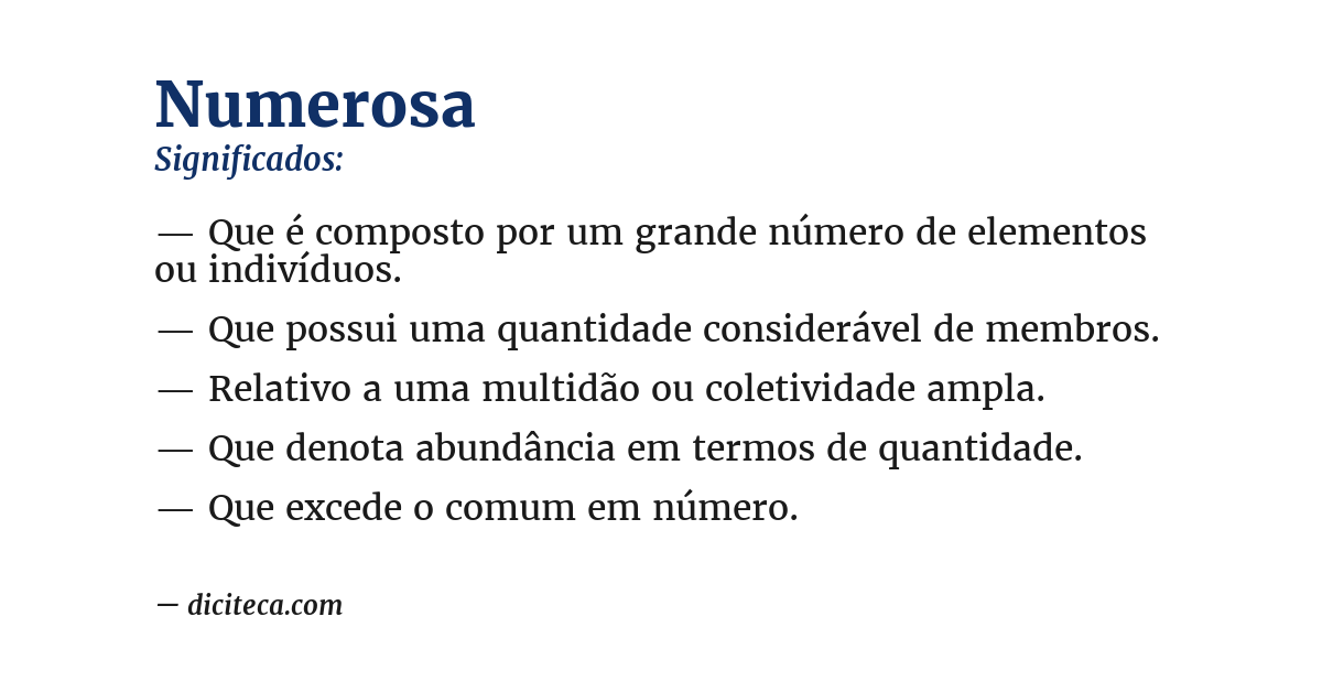 Significado de numerosa
