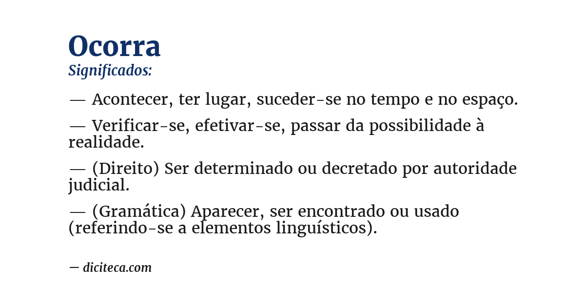 Significado de ocorra