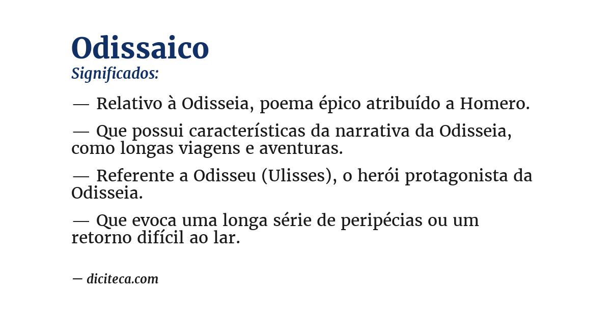 Significado de odissaico