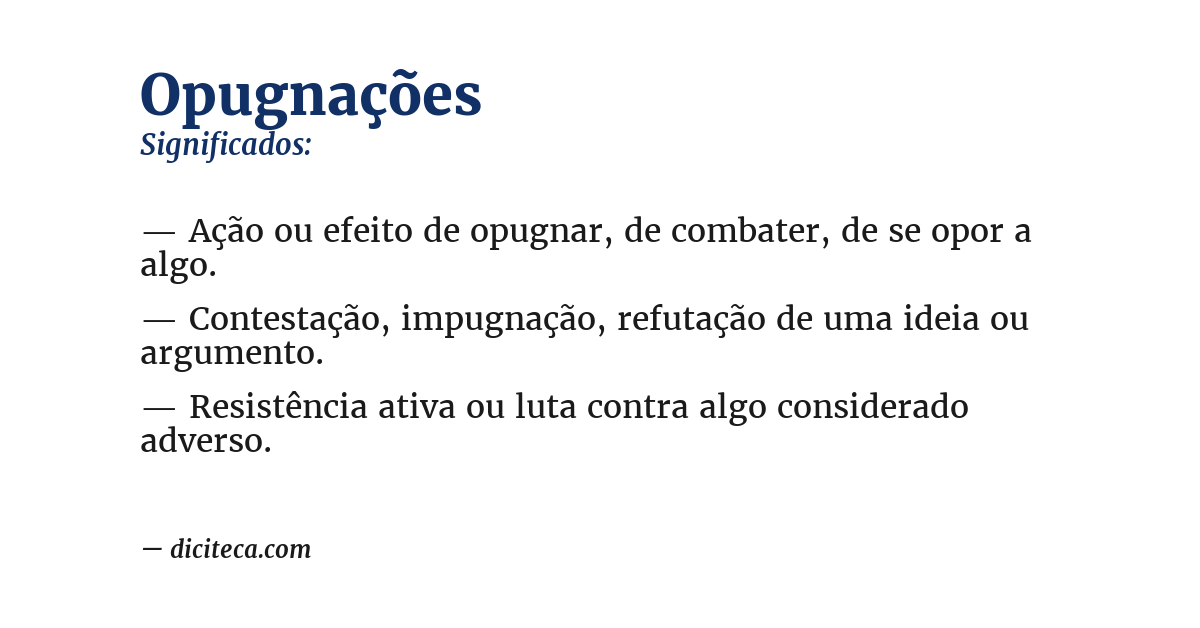 Significado de opugnações