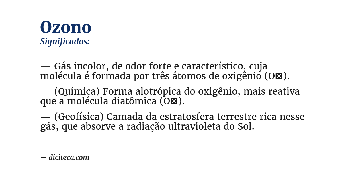 Significado de ozono