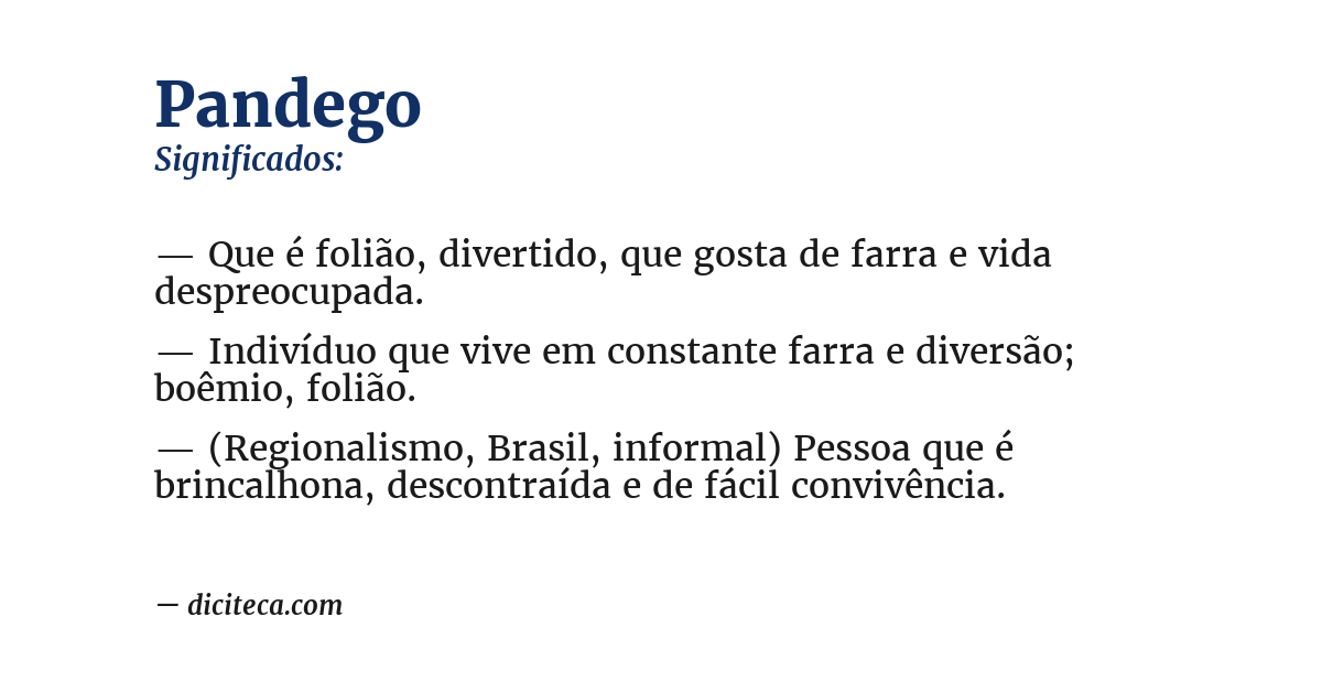 Significado de pandego