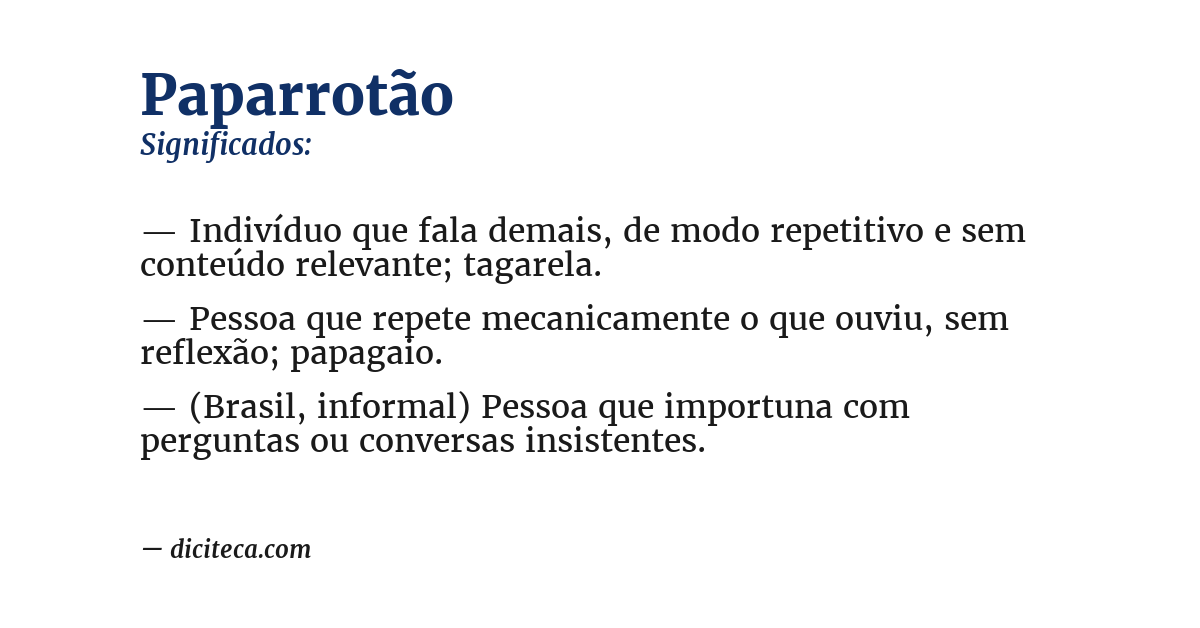 Significado de paparrotão