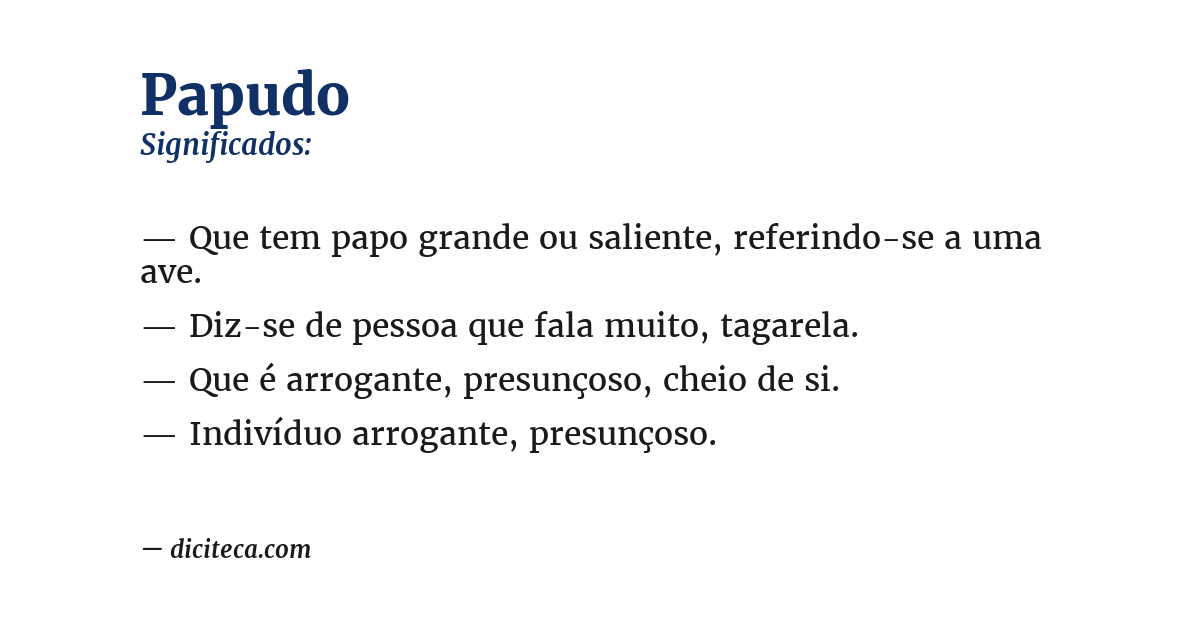Significado de papudo