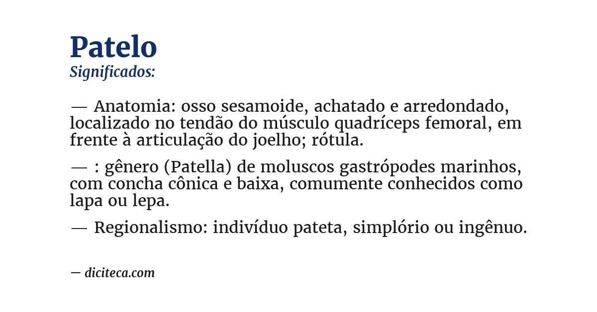 Significado de patelo