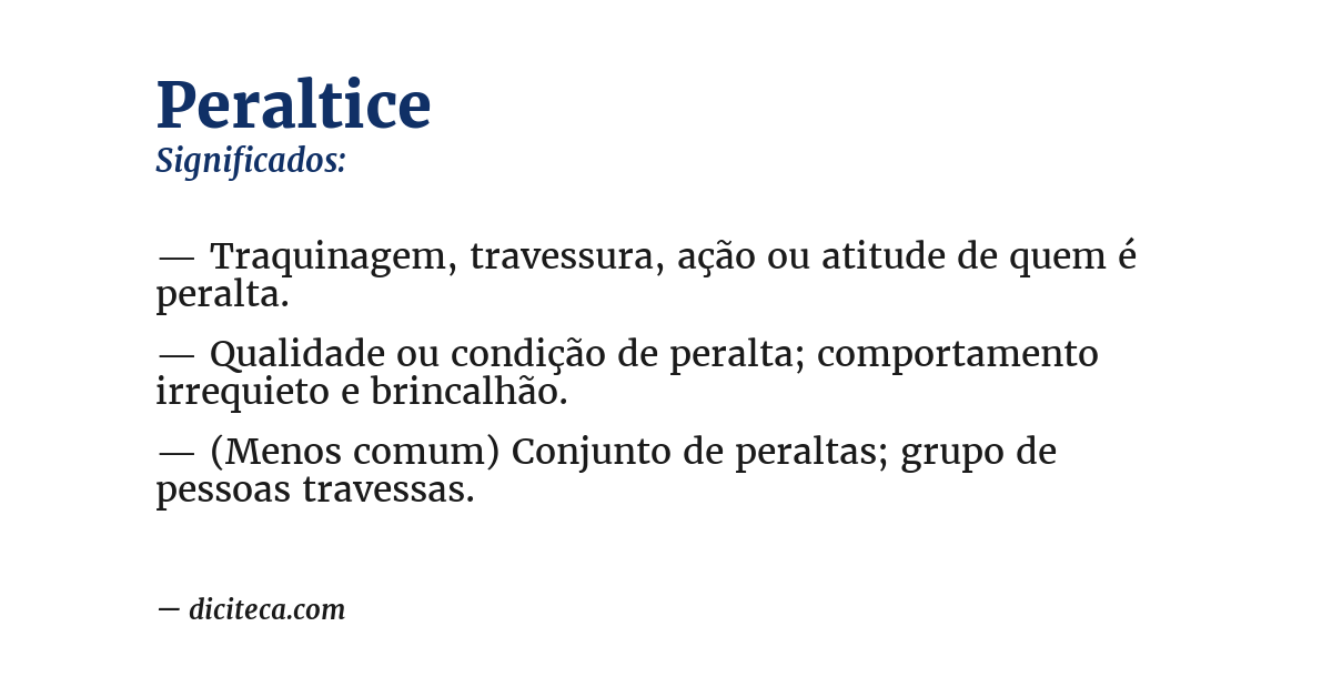 Significado de peraltice