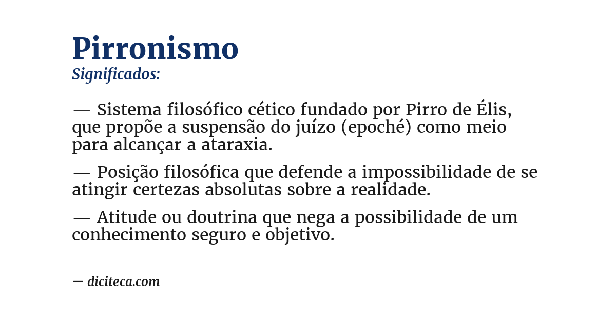 Significado de pirronismo