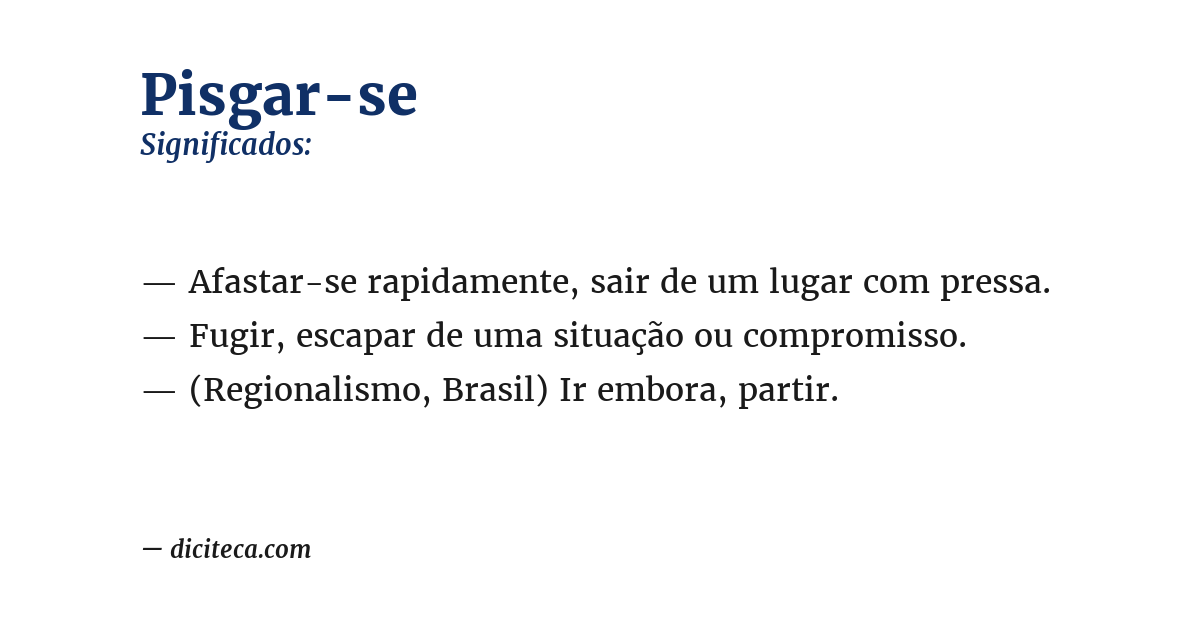 Significado de pisgar-se