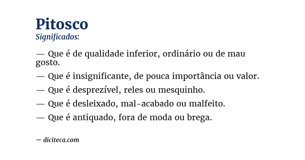 Significado de pitosco