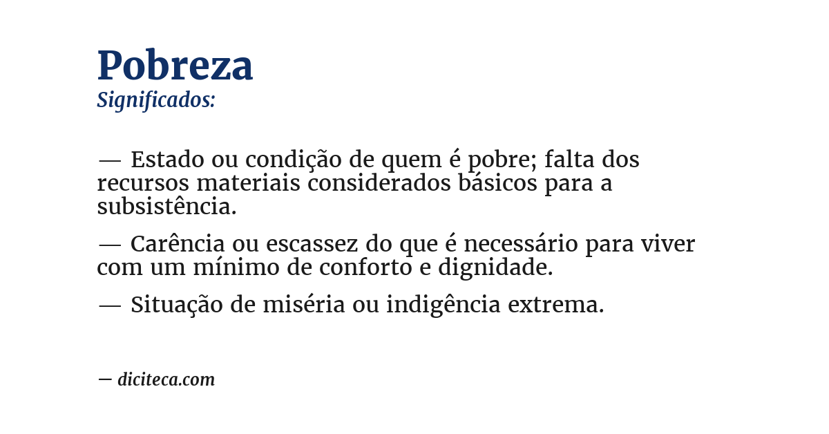 Significado de pobreza