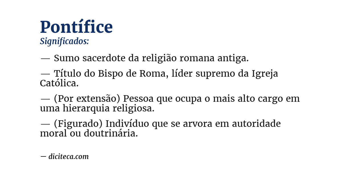 Significado de pontífice