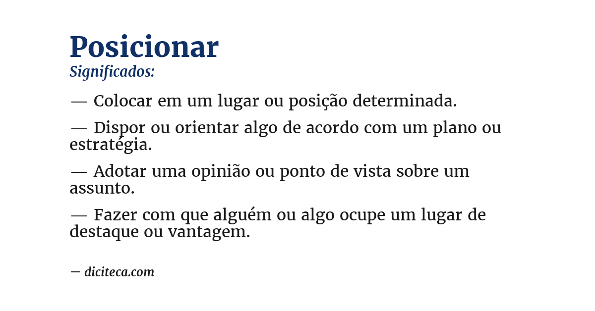 Significado de posicionar