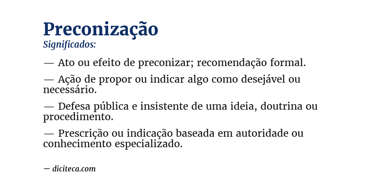 Significado de preconização