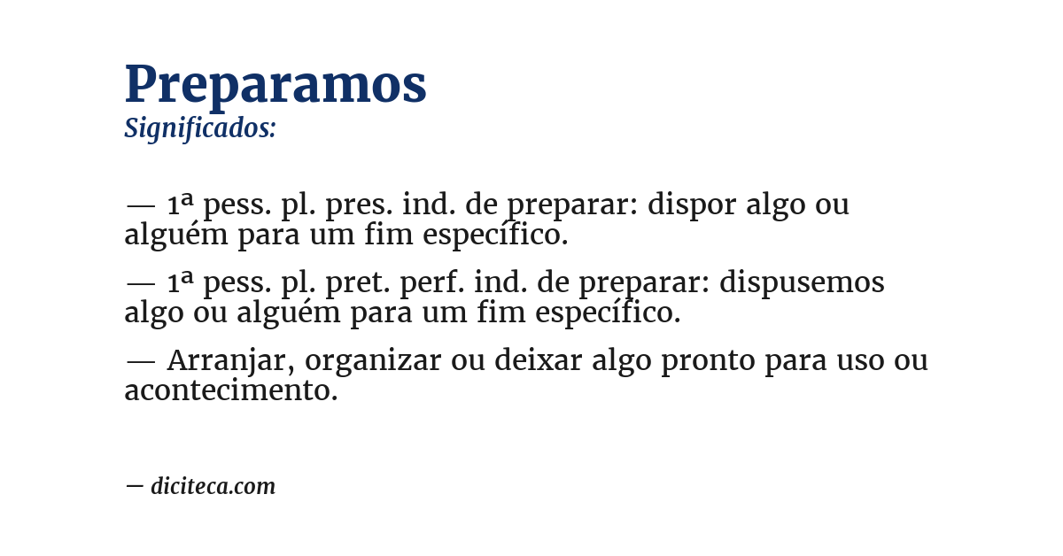 Significado de preparamos