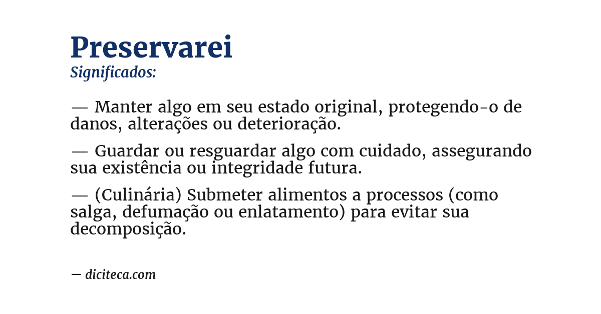 Significado de preservarei