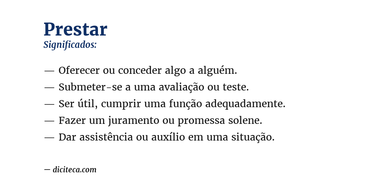 Significado de prestar